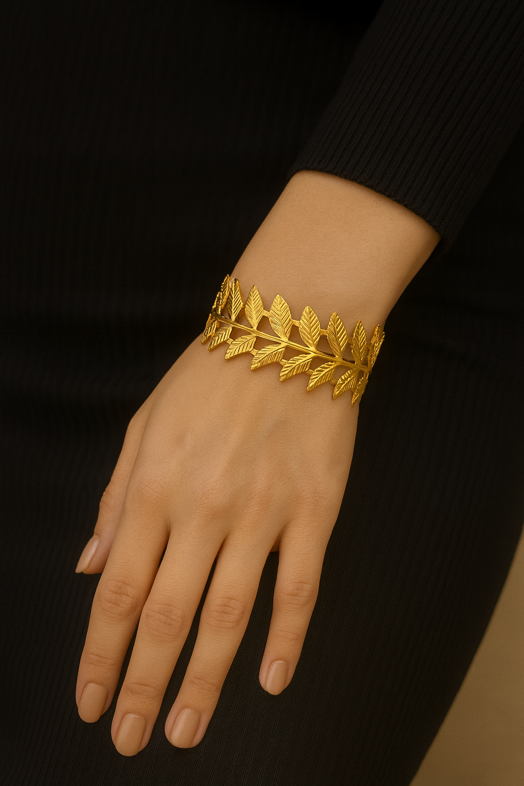 Golden Laurel Leaf Cuff