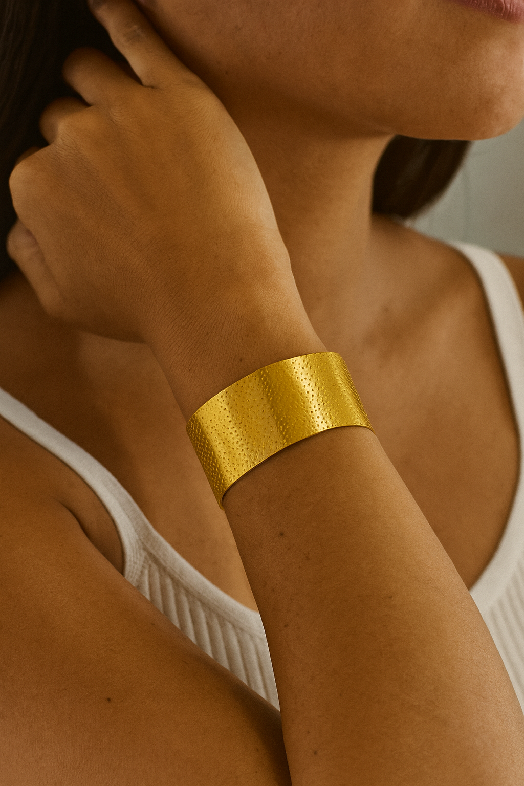 Golden Aura Textured Cuff
