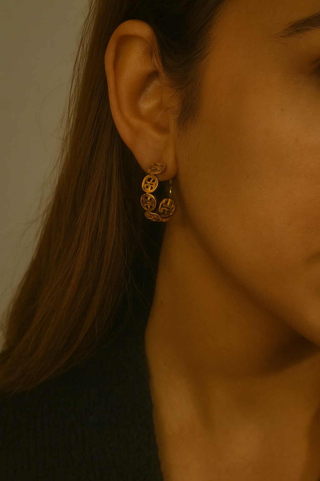 Regalia Medallion Hoops