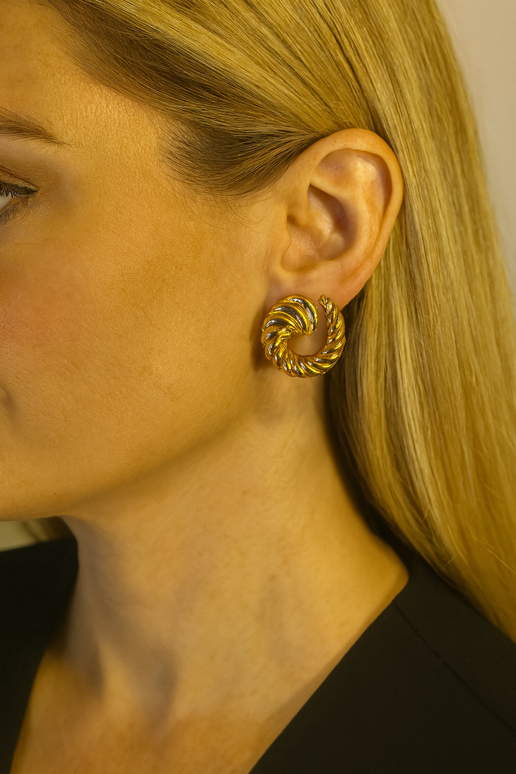 Golden Swirl Hoops