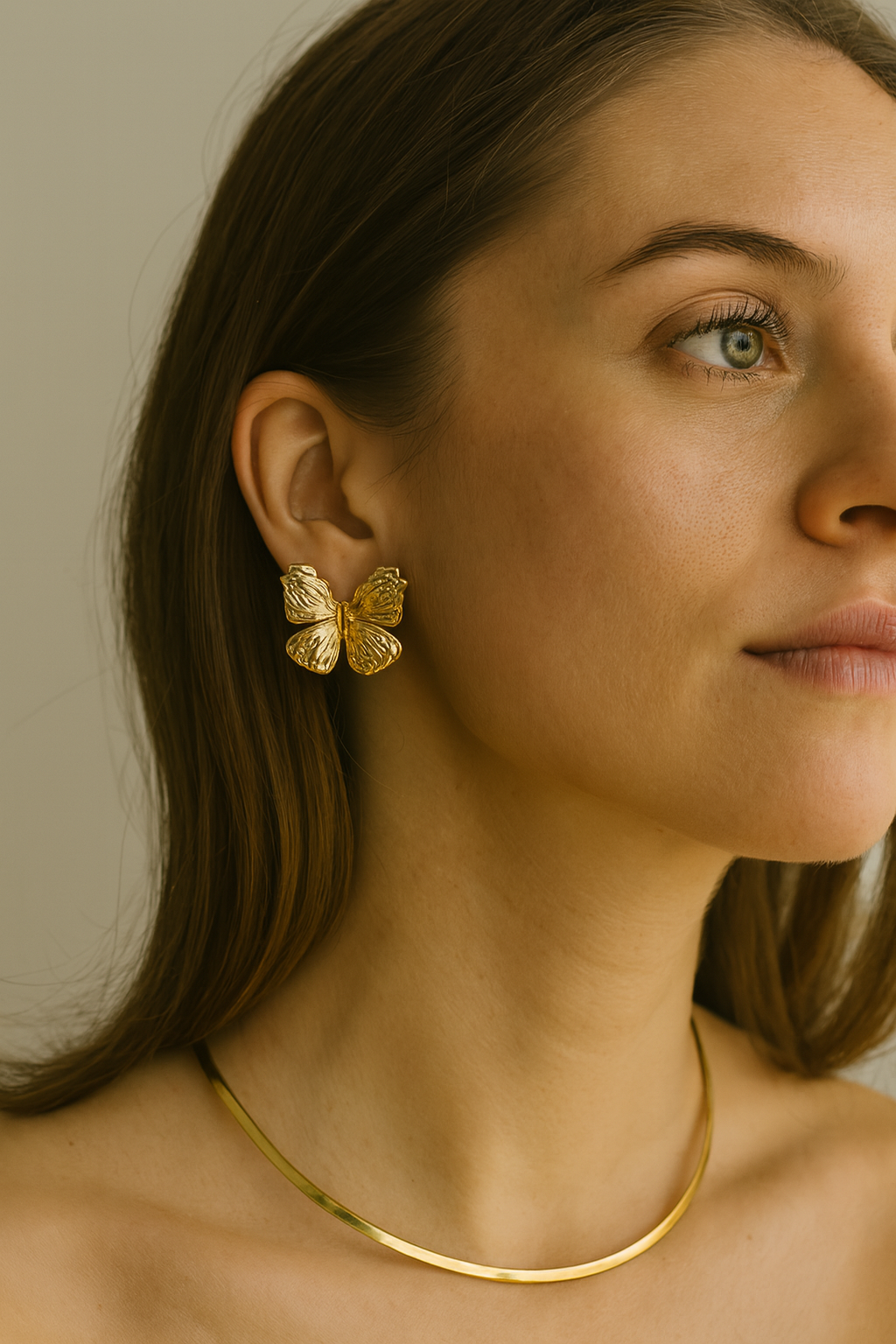 Golden Butterfly Statement Earrings