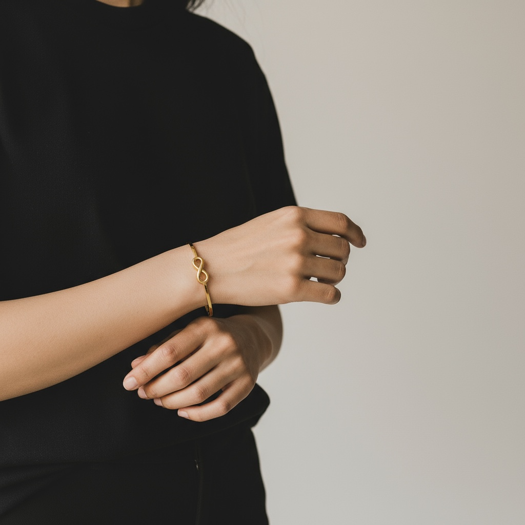 Elegant Gold Infinity Bangle Bracel