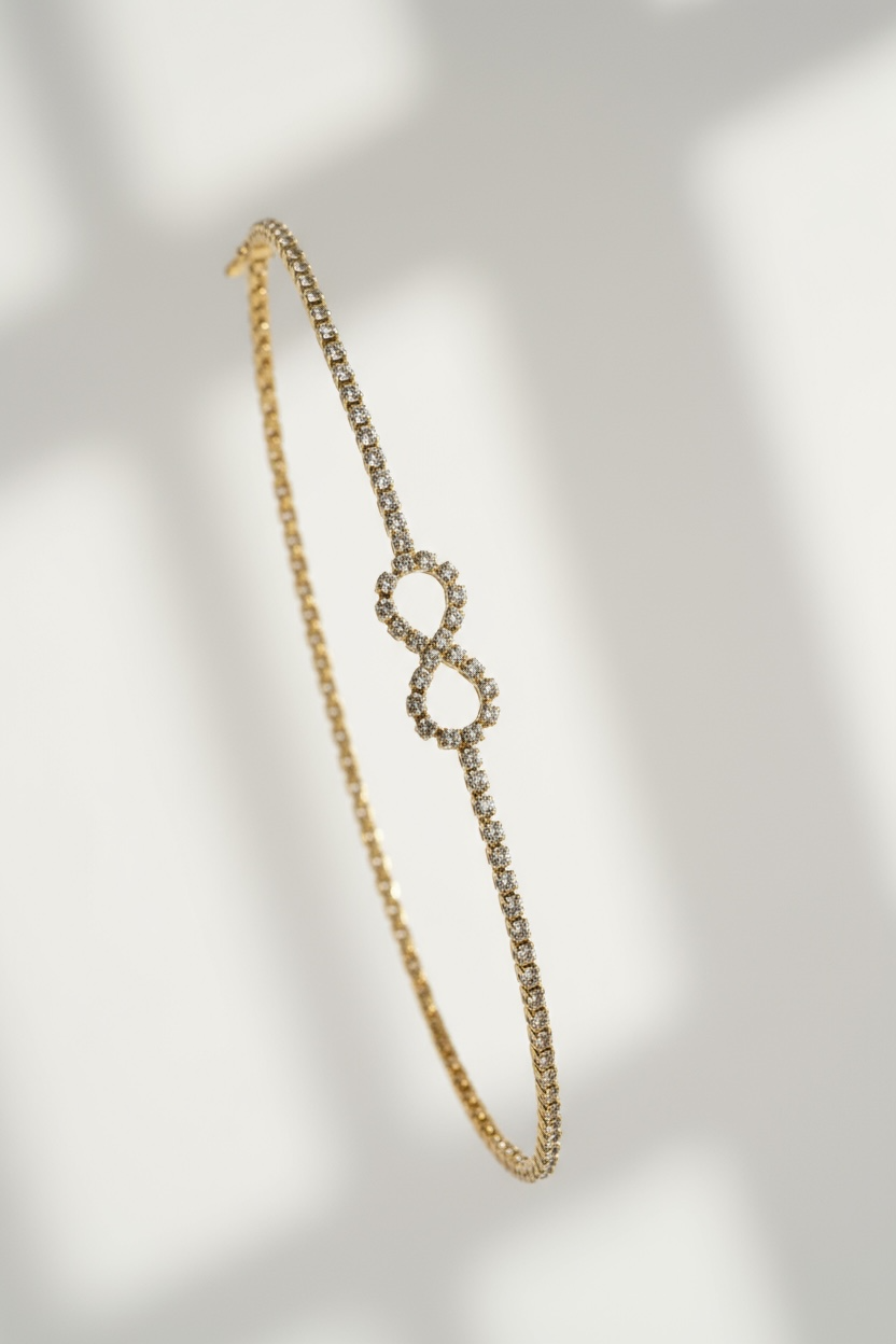 Eternal Sparkle gold tone Infinity Bangle