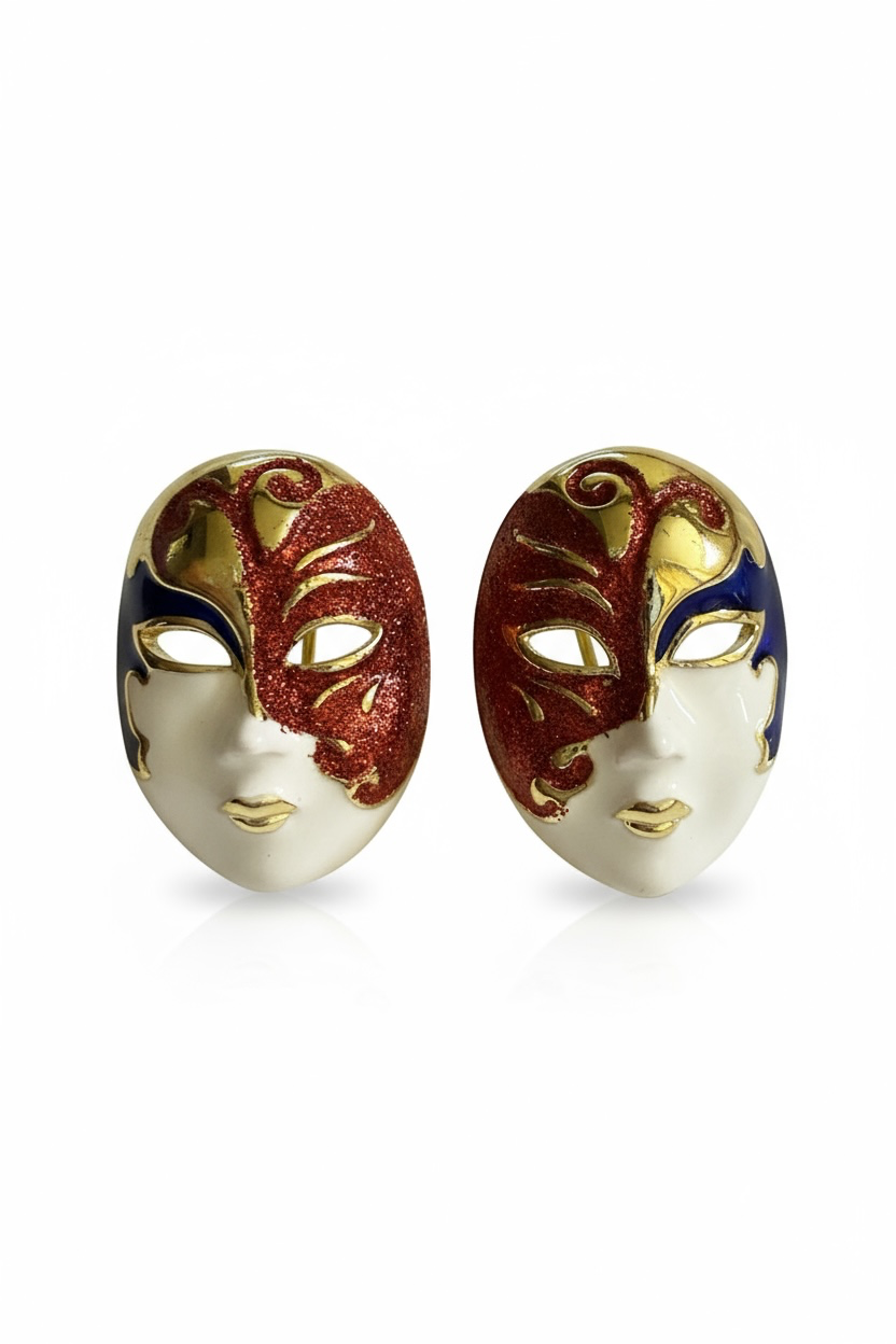 Golden Masquerade Glam Earrings