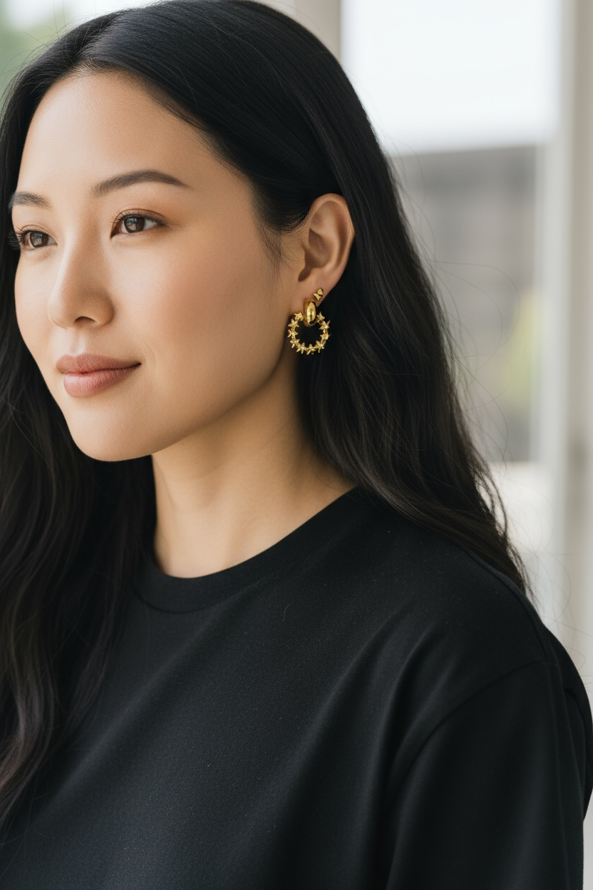 Celestial Star Hoop Earring