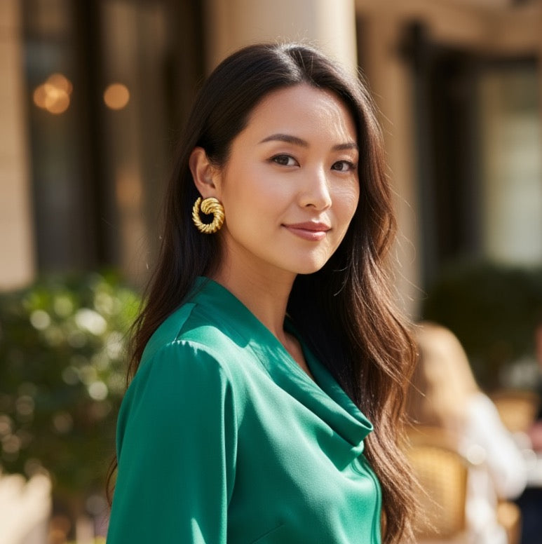 Golden Twirl Luxe Earrings