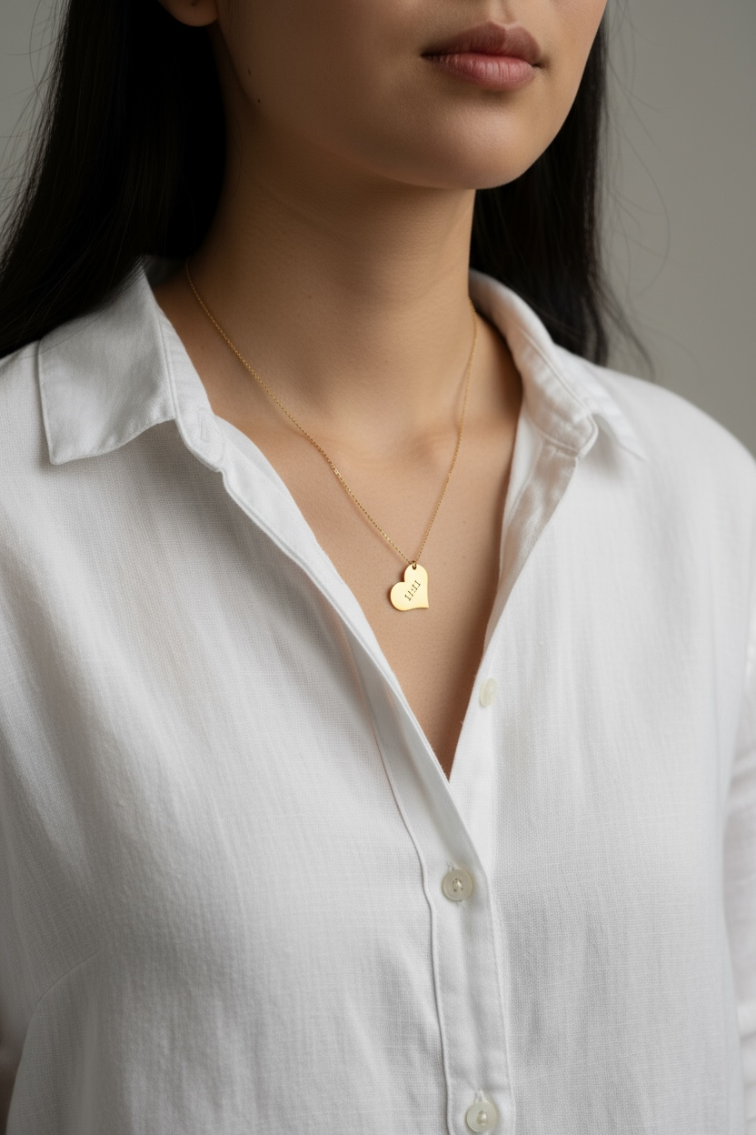 11:11 Heart Pendant Necklace