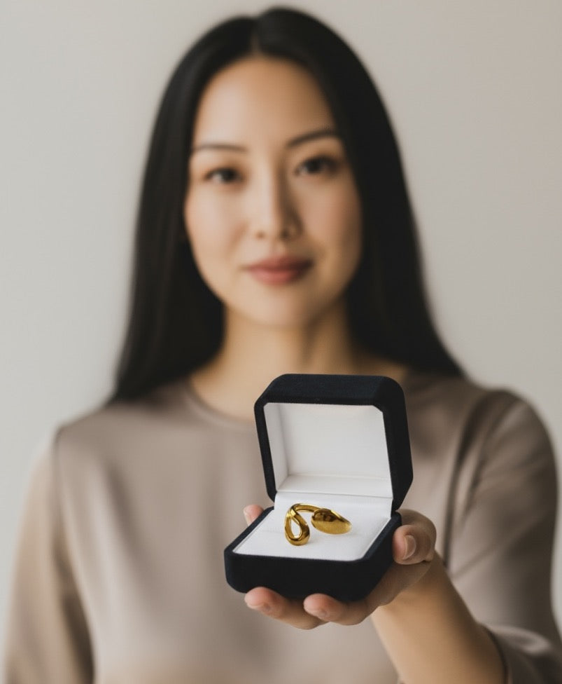 Modern Twist Open Gold Ring
