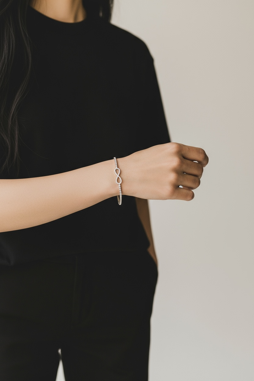 Infinity silver Sparkle Bracelet