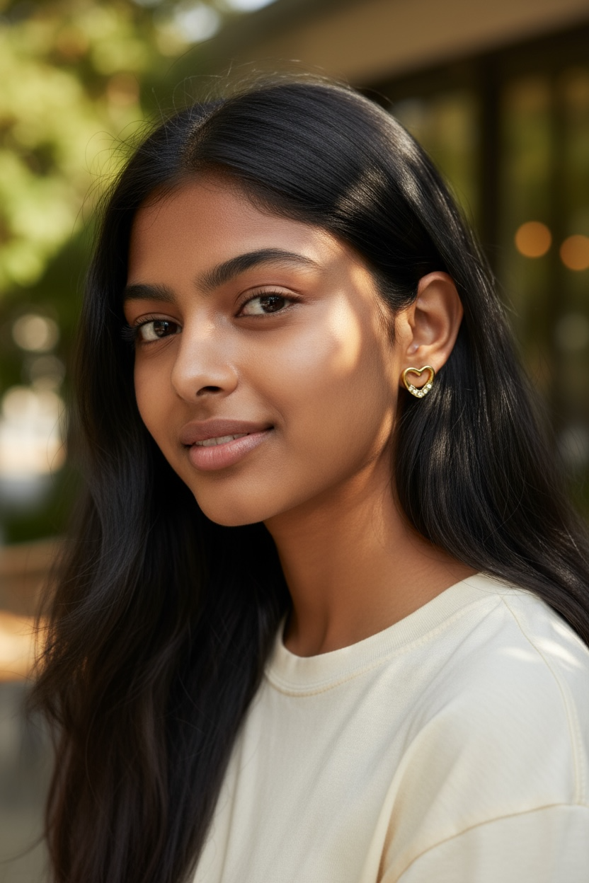 Elegant Heart Stud Earrings