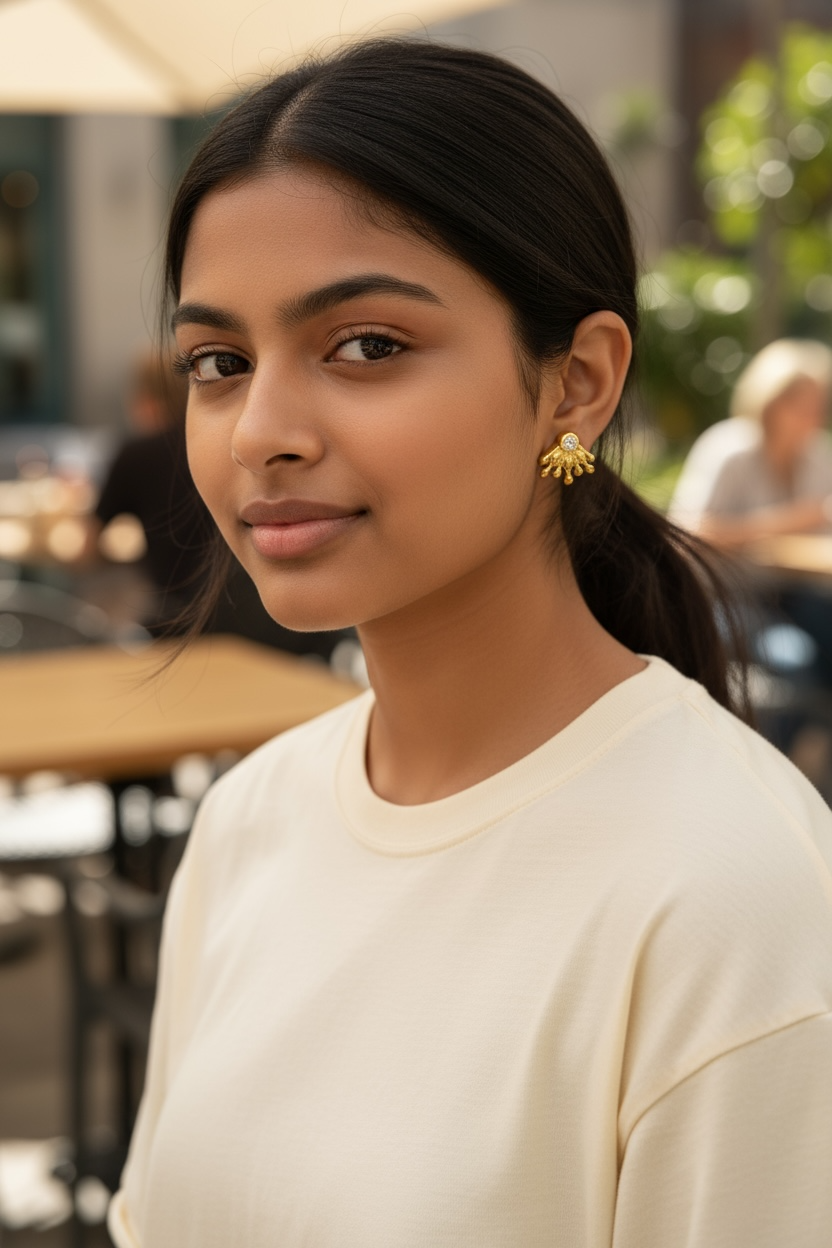 Golden Bloom Stud Earrings