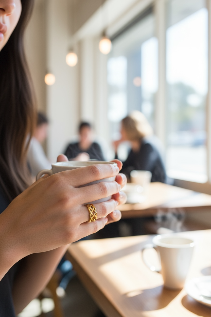 Elegant Interwoven Gold Adjustable Ring