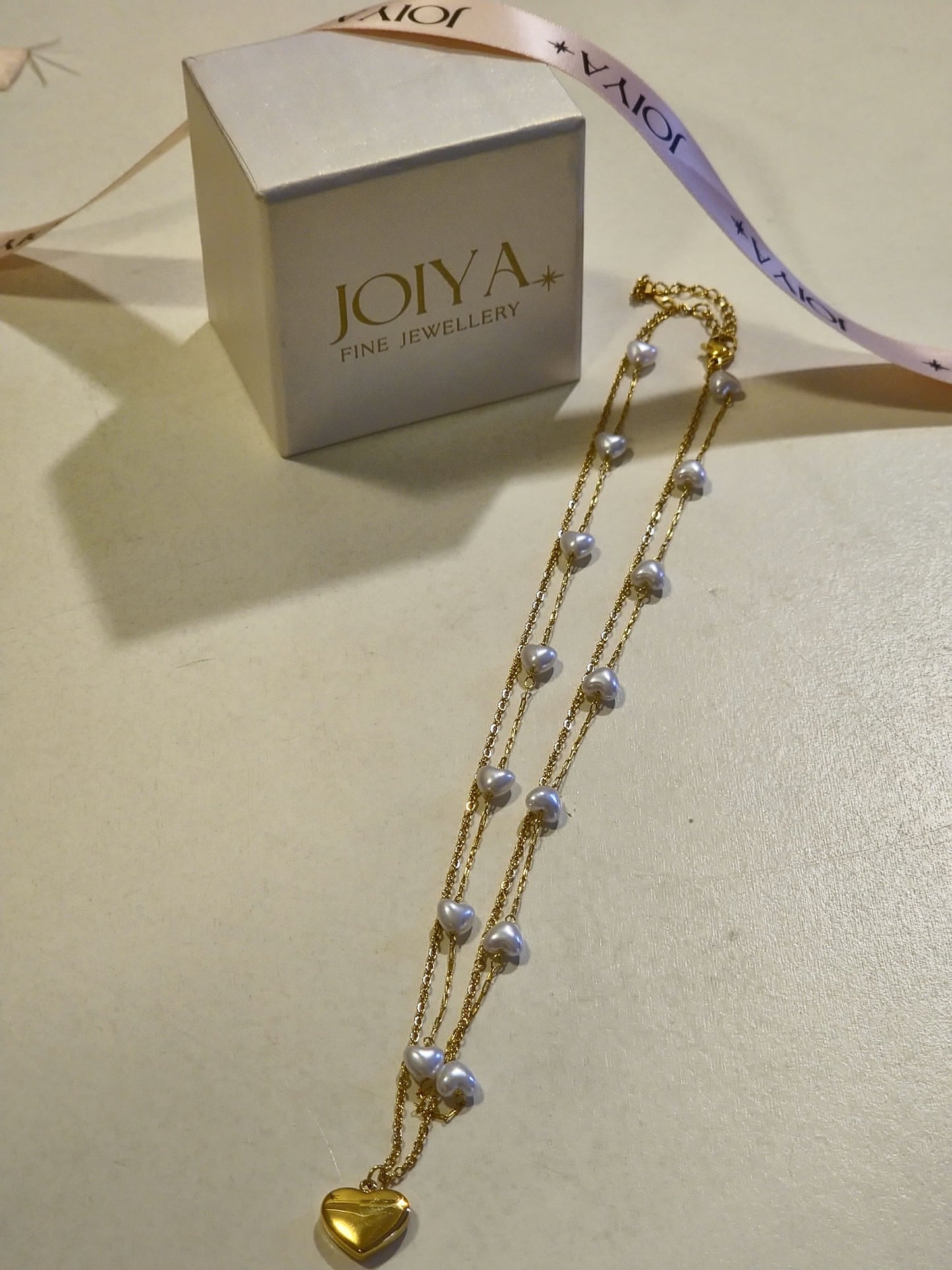 Amoura Pearl-Heart Layered Necklace