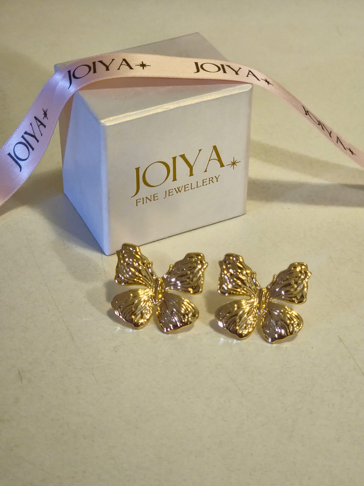 Golden Butterfly Statement Earrings
