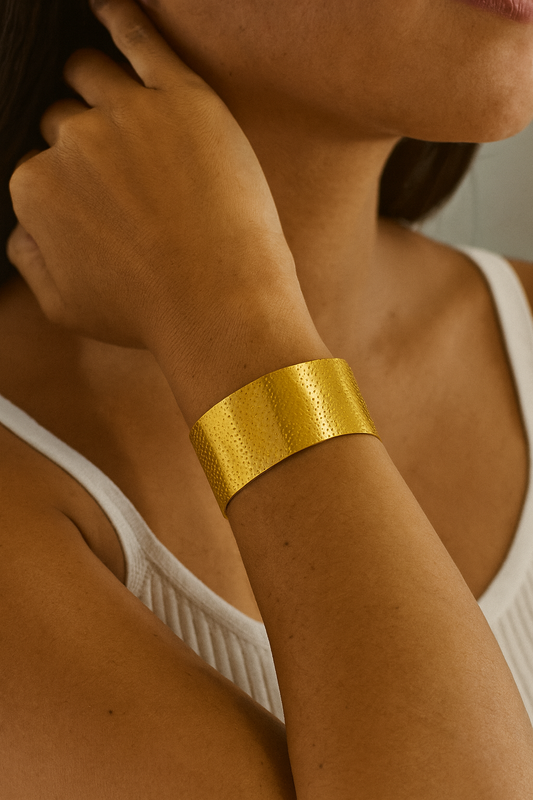 Golden Aura Textured Cuff