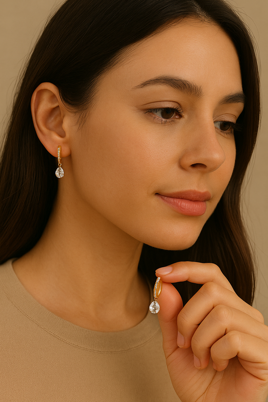 Crystal Teardrop Dangle Earrings