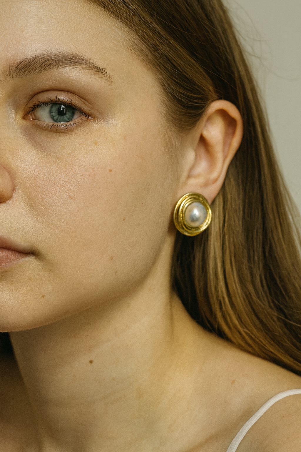 Golden Pearl Studs