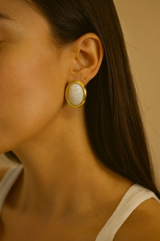 Aurora Frost Oval Earrings