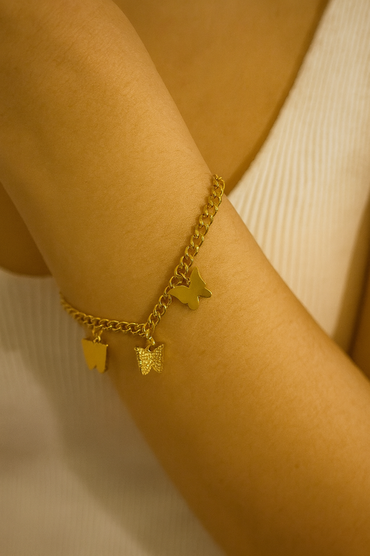 Golden Flutter Butterfly Bracelet