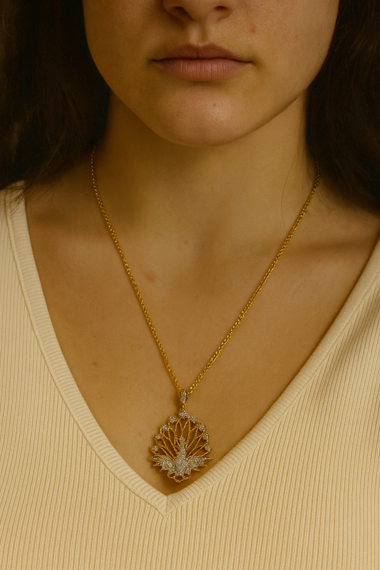 Majestic Peacock Pendant Necklace