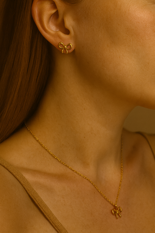 Golden Bow Charm Set