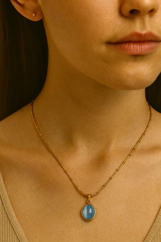 Azure Glow Pendant Necklace