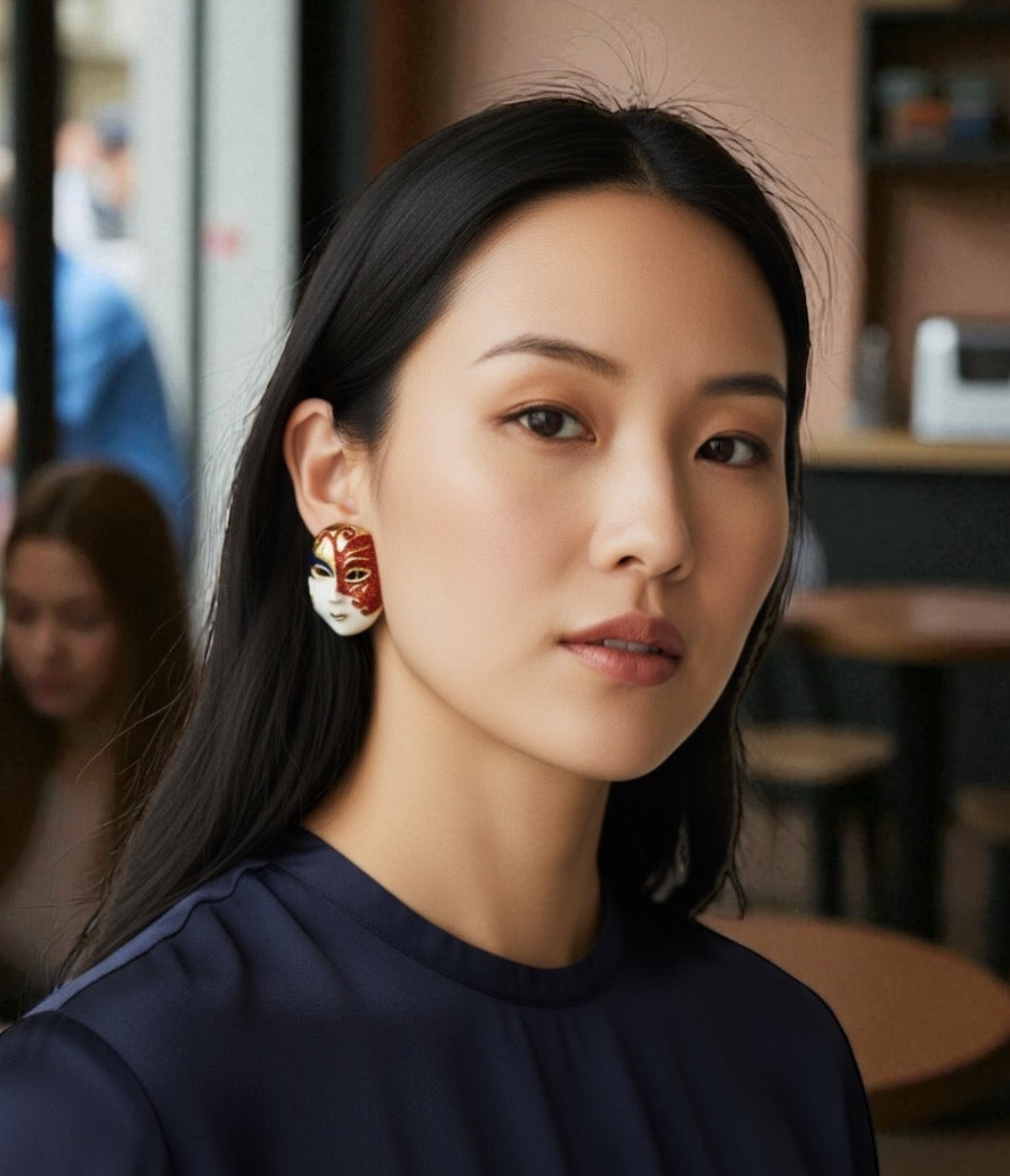 Golden Masquerade Glam Earrings