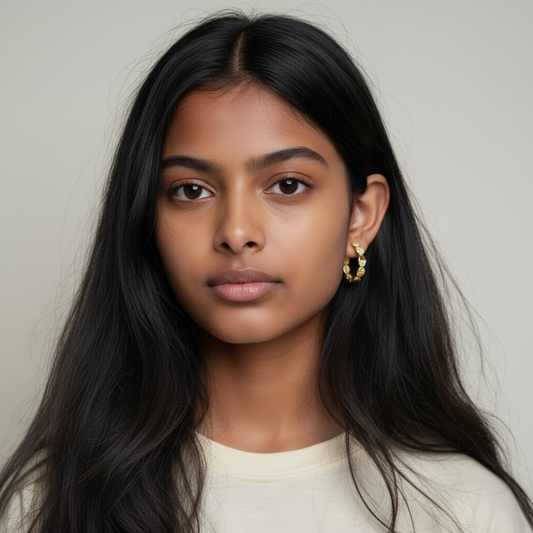 Golden Radiance Studded Hoop Earrings