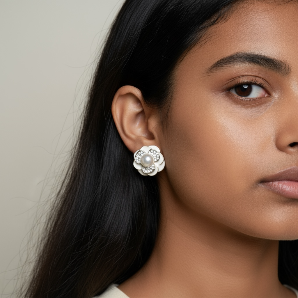 Luxury Pearl Blossom Stud Earrings