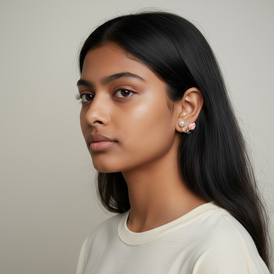 Blush Rose Pearl Earrings