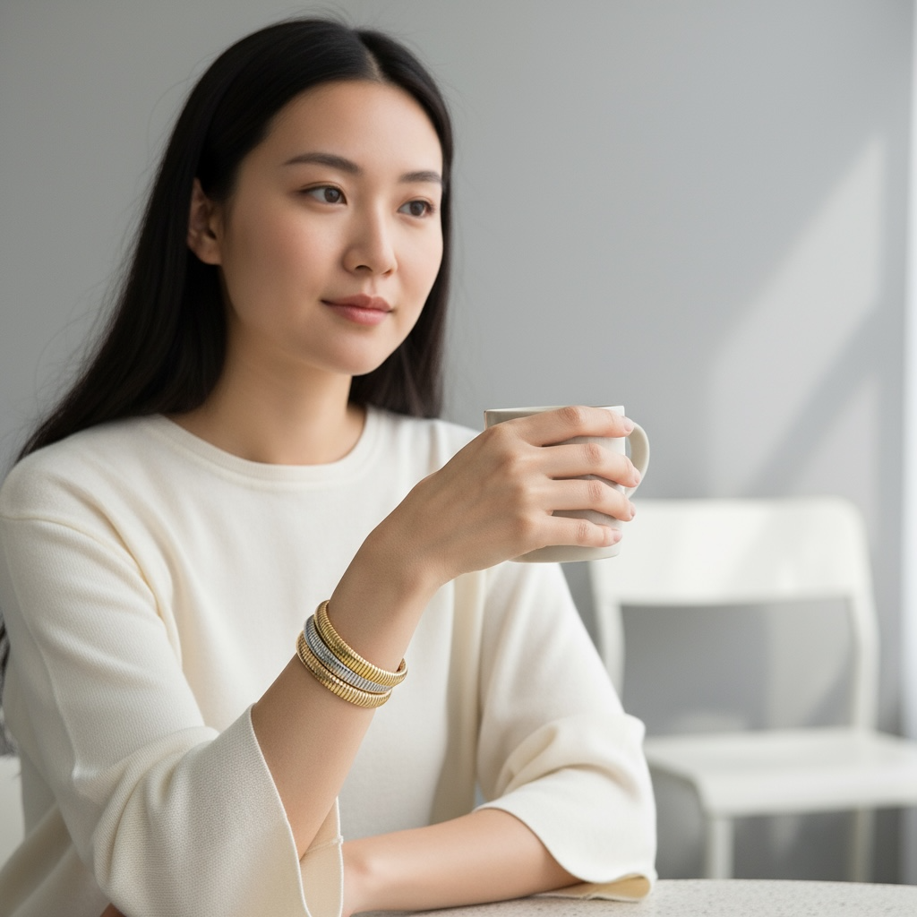TriLuxe Serpentine Coil Bangle Set