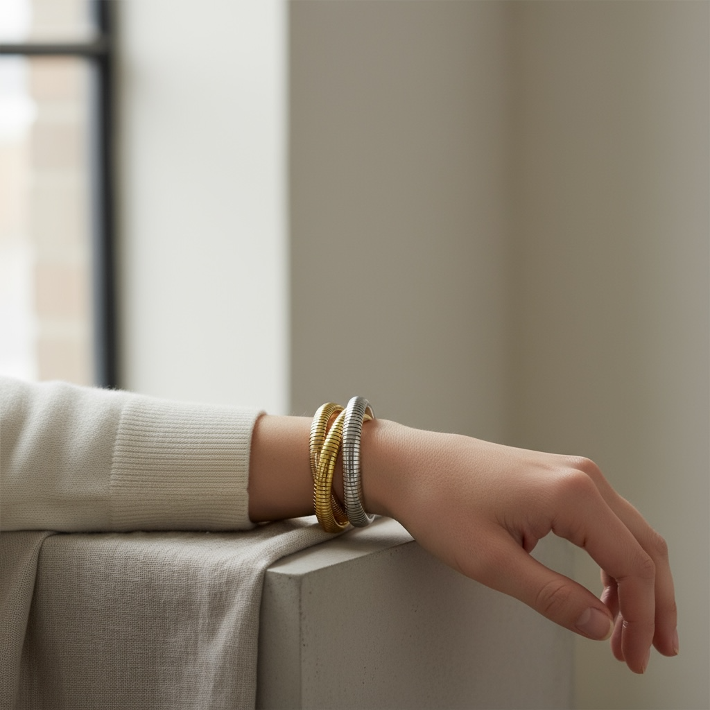 TriLuxe Serpentine Coil Bangle Set