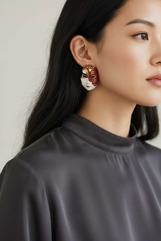 Golden Masquerade Glam Earrings