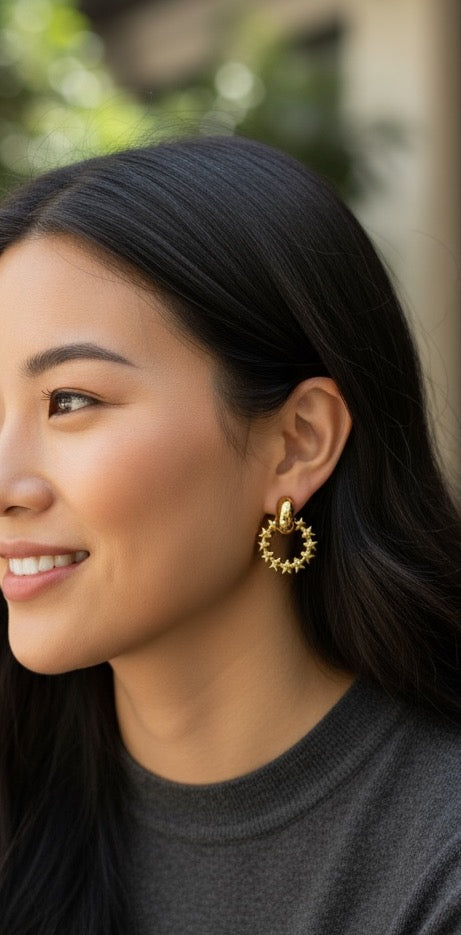 Celestial Star Hoop Earring