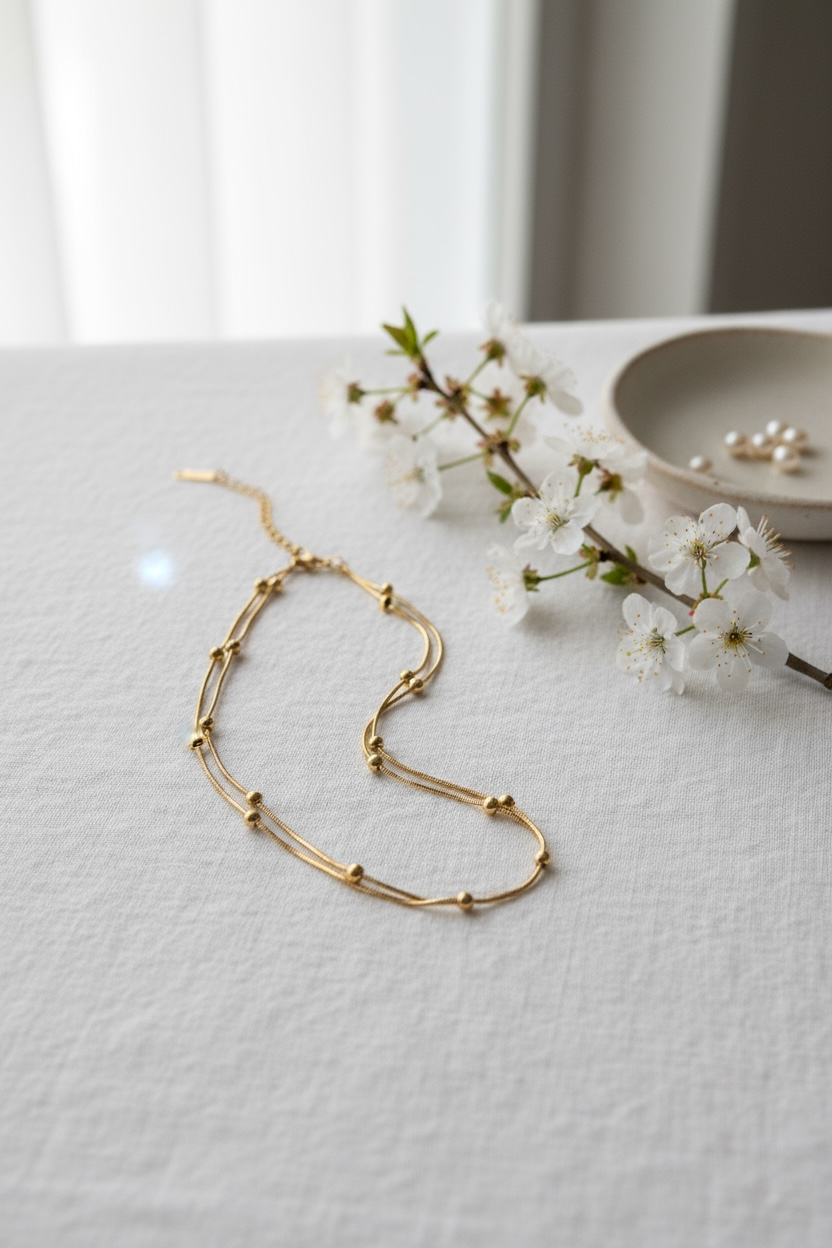 Golden Grace Dual Layer Bead Bracelet