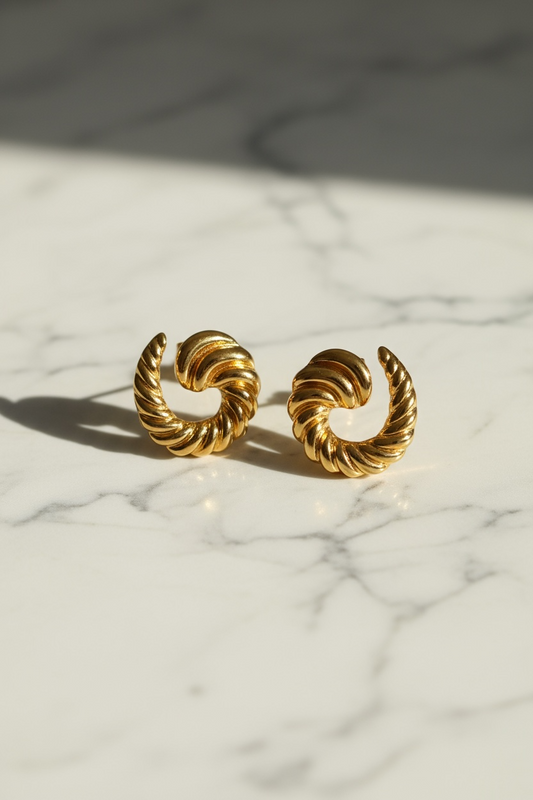 Golden Twirl Luxe Earrings