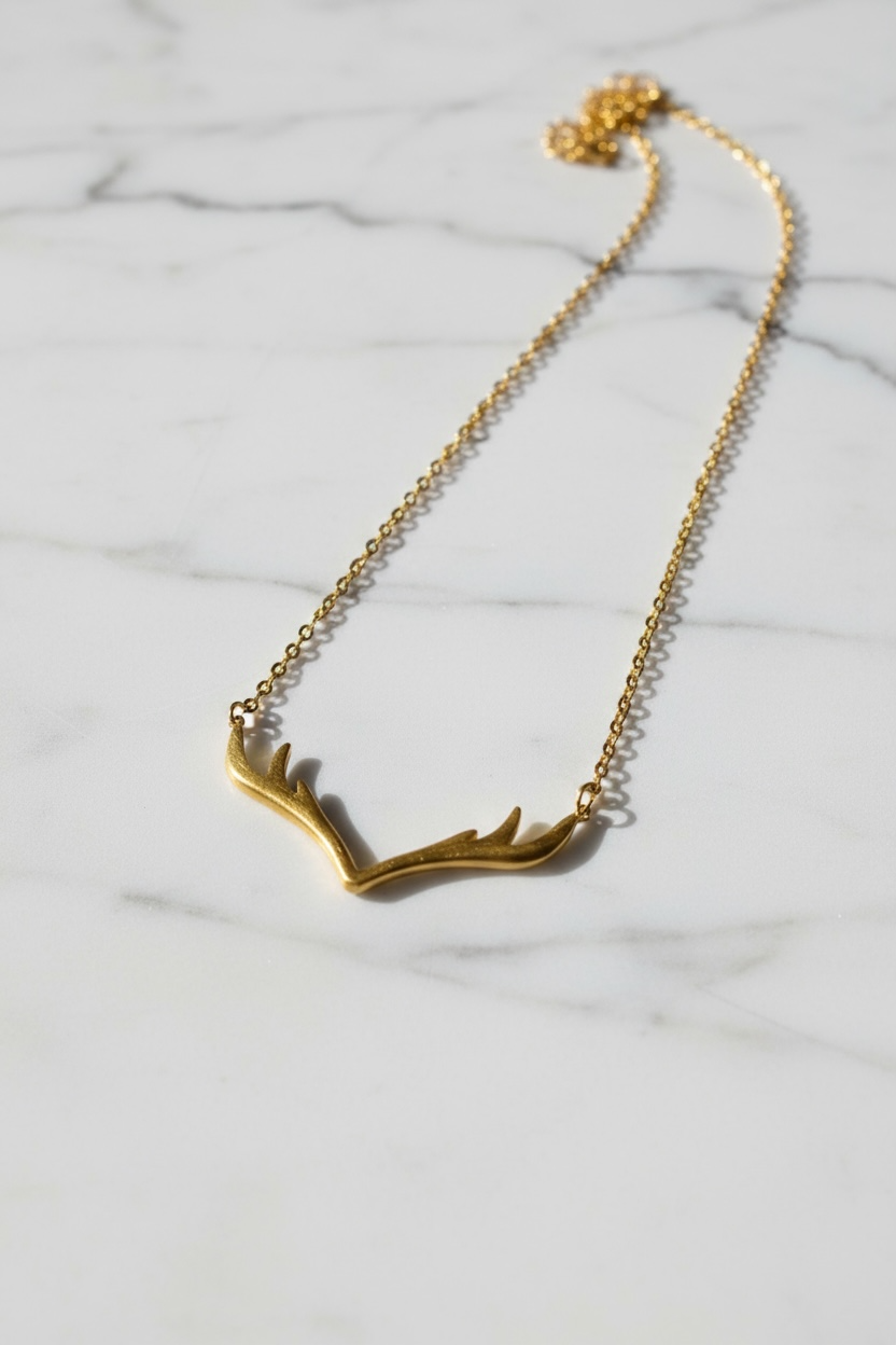 Antler-Inspired Gold Necklace