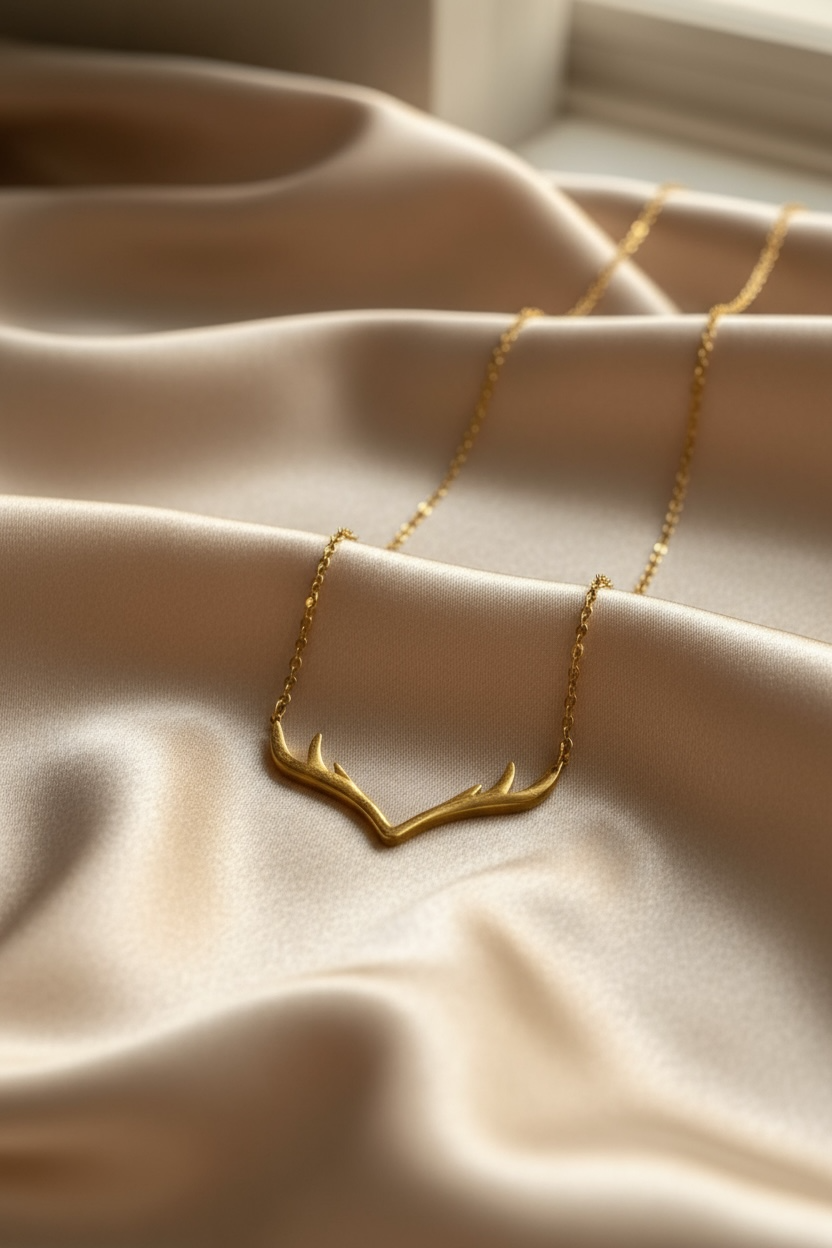 Antler-Inspired Gold Necklace