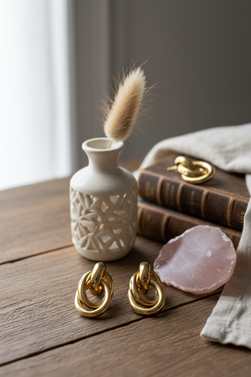 Golden Bold Loop Earrings
