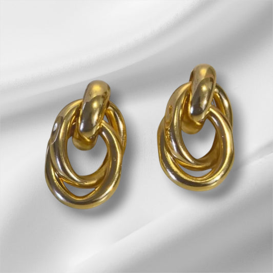 Golden Bold Loop Earrings