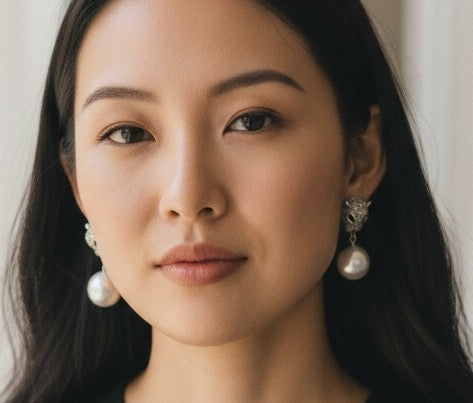 Luxury Panther Pearl Drop Earrings