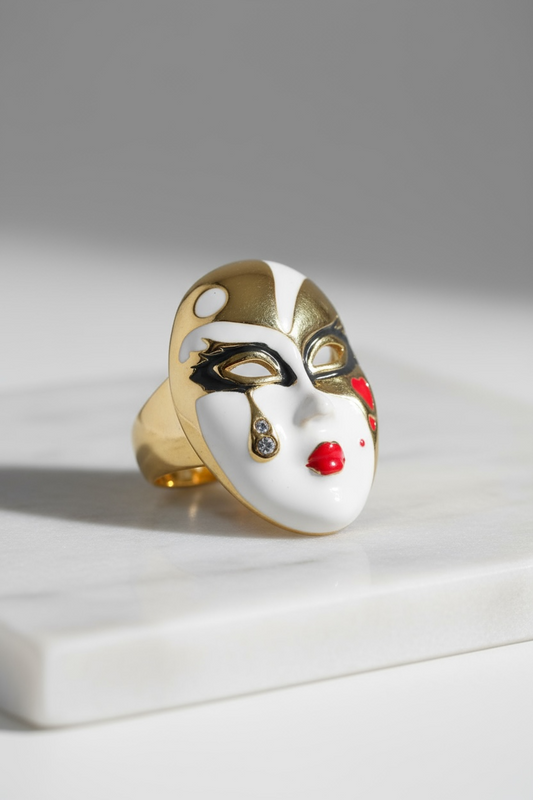 Venetian Mask Gold Ring