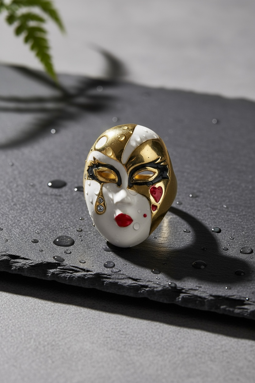 Venetian Mask Gold Ring