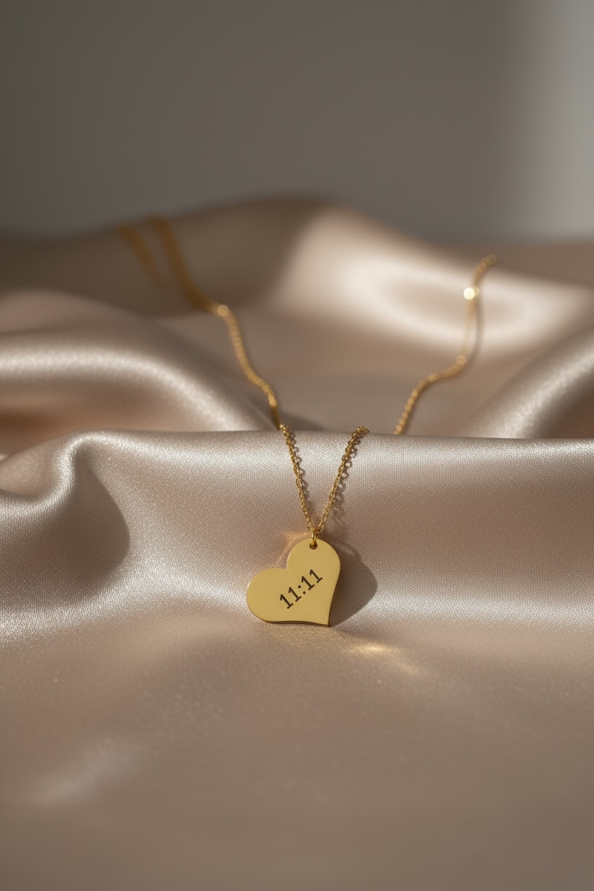 11:11 Heart Pendant Necklace
