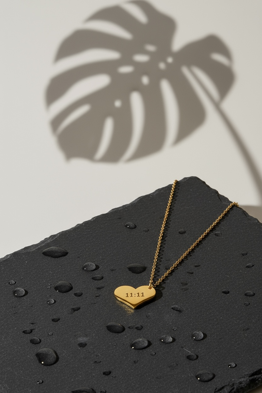 11:11 Heart Pendant Necklace