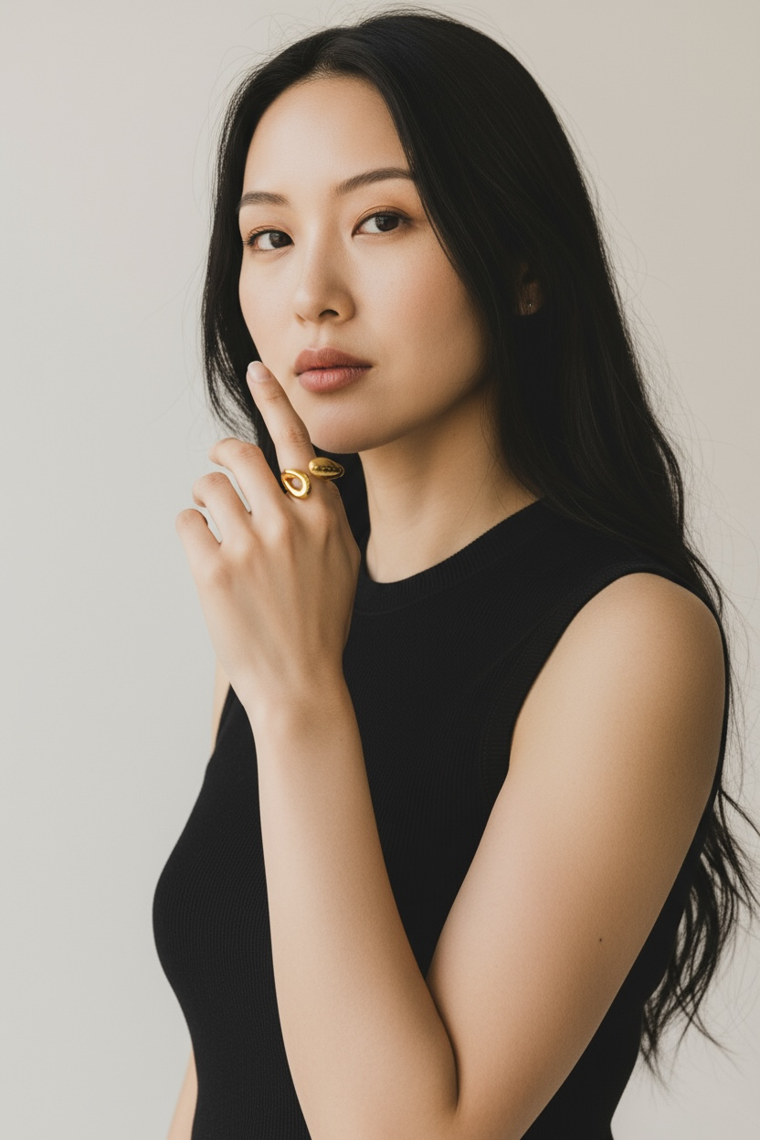 Modern Twist Open Gold Ring