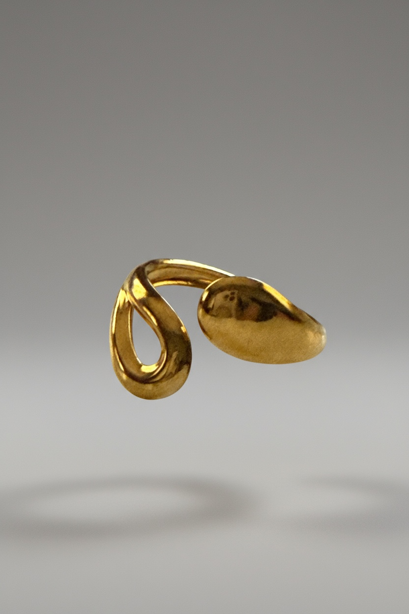Modern Twist Open Gold Ring