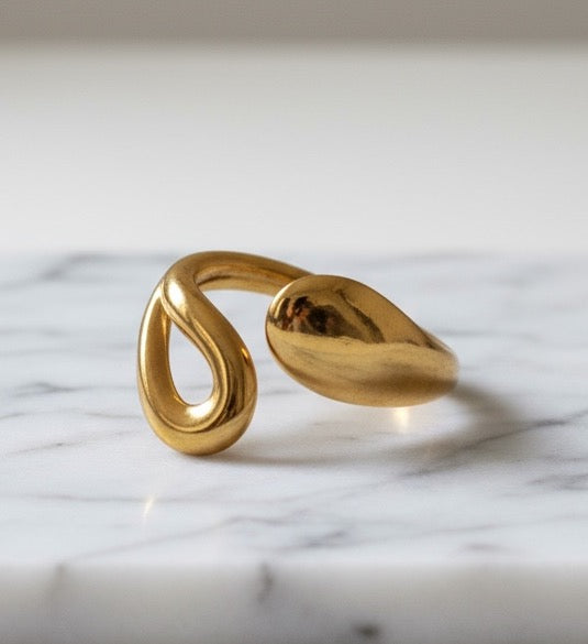 Modern Twist Open Gold Ring
