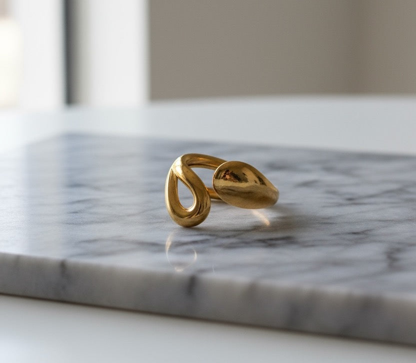 Modern Twist Open Gold Ring