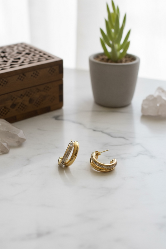 Elegant Gold Twist Hoop Earrings